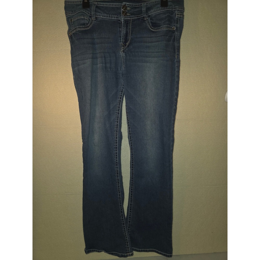 Wallflower Womens Bootcut Jeans Size 13 Reg Medium Wash Double Button WBNM1990B